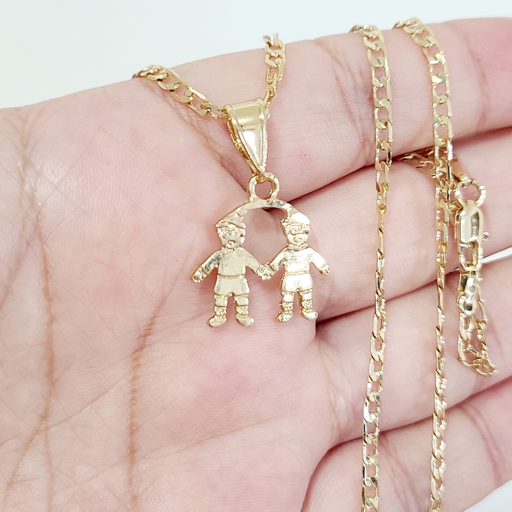 Two Boys Necklace for Women New